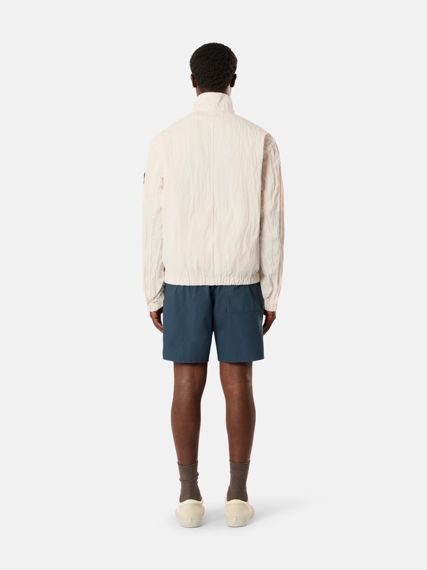 Ivory Stand collar jacket with anti-drop finish Q100009 WARP RIB