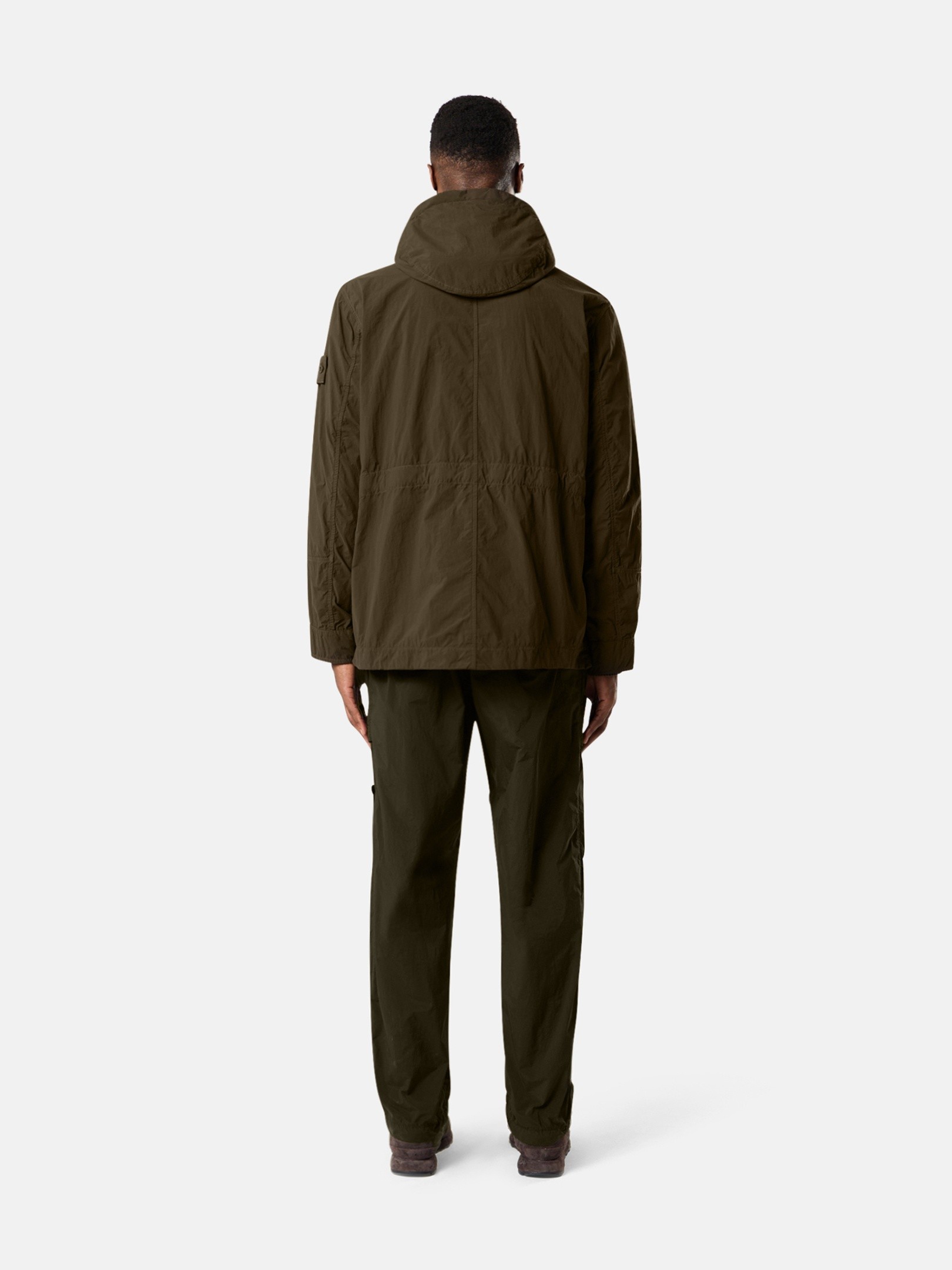 Military Green Short parka with anti-drop finish Q100024 NYLON