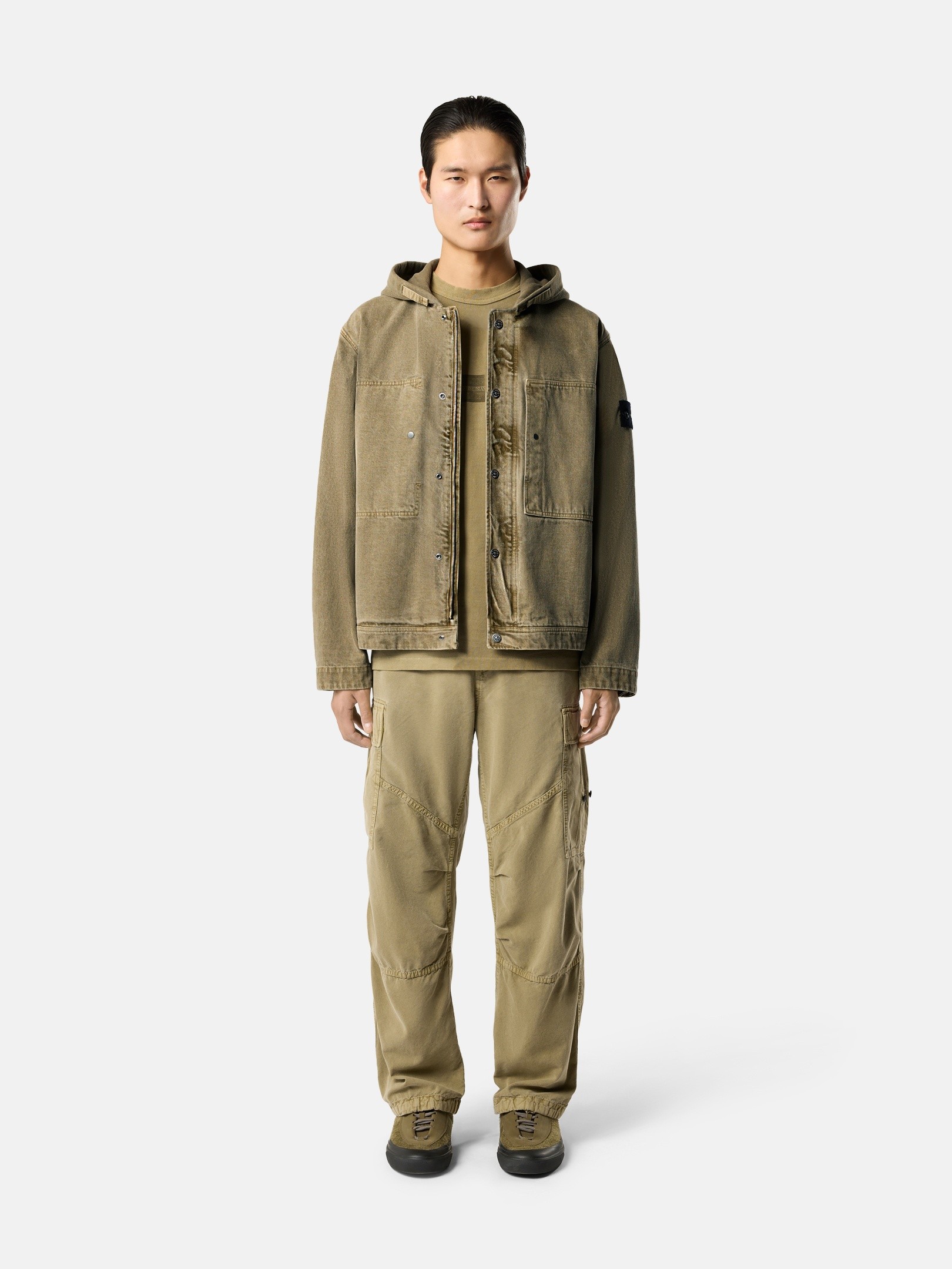 Military Green Hooded jacket with multiple pockets Q100045 MINERAL