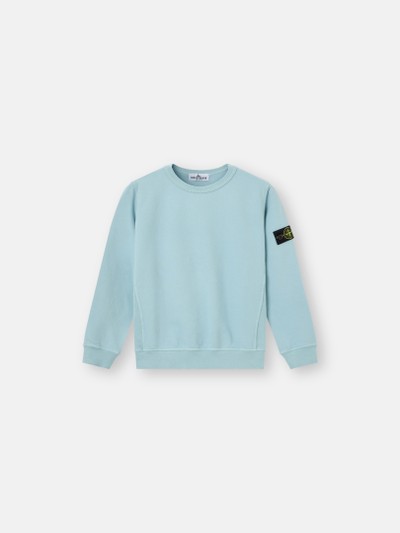 Dust Blue Regular-fit crewneck sweatshirt with ribbed side bands