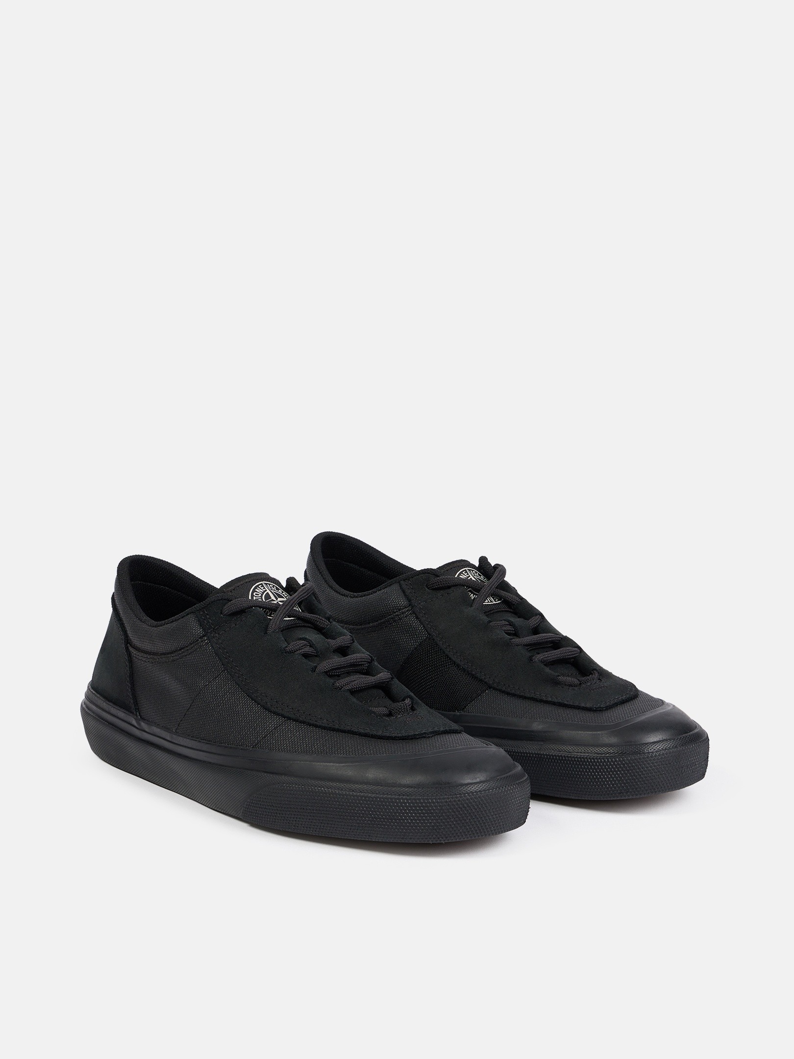 Black Low-top sneakers with Compass logo patch S100020 CANVAS