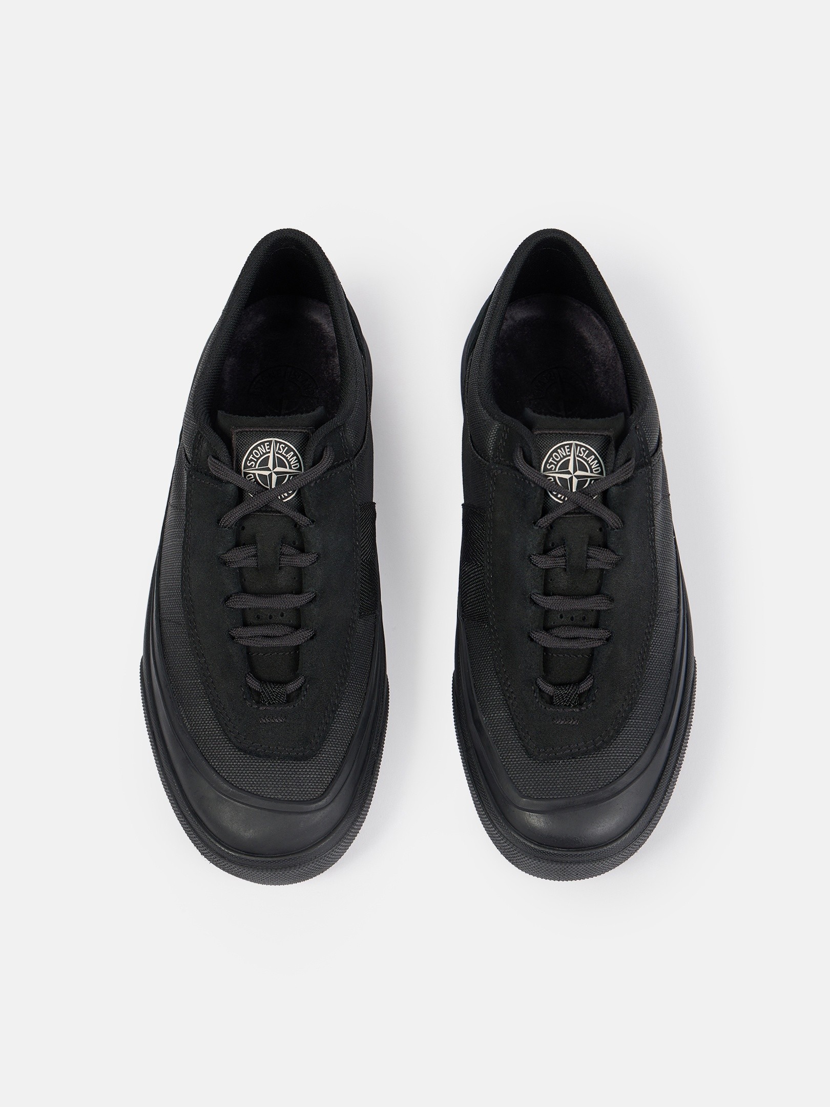 Black Low-top sneakers with Compass logo patch S100020 CANVAS