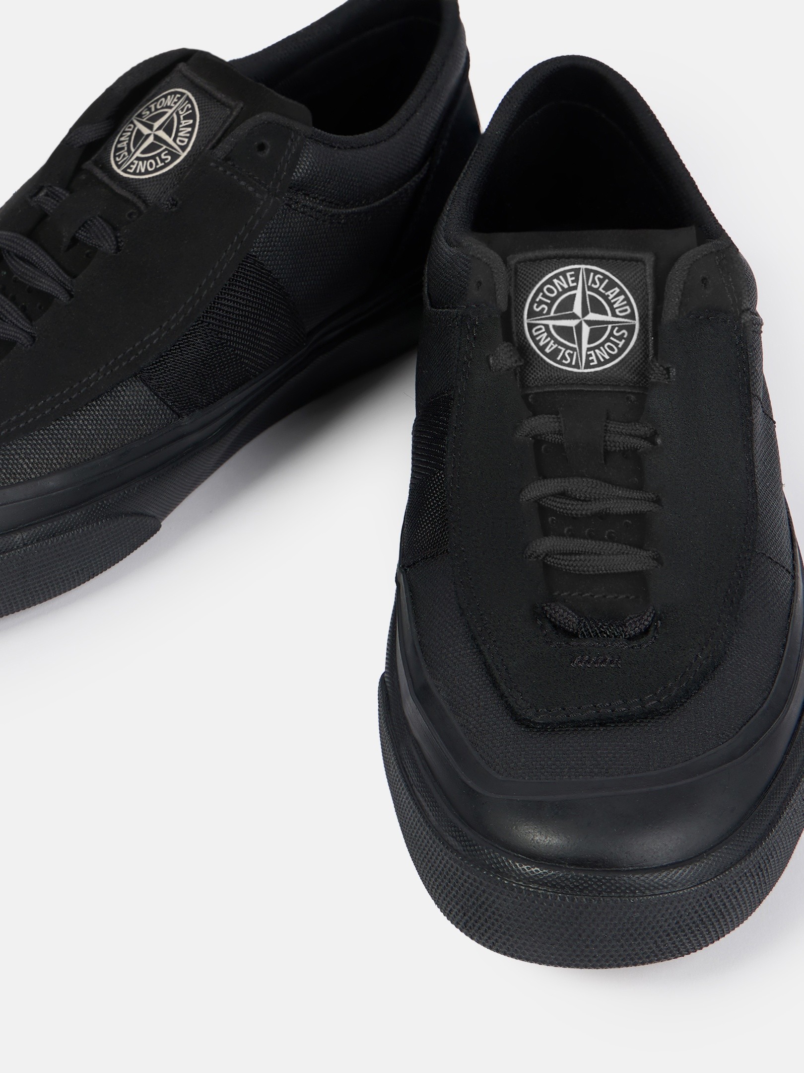 Black Low-top sneakers with Compass logo patch S100020 CANVAS