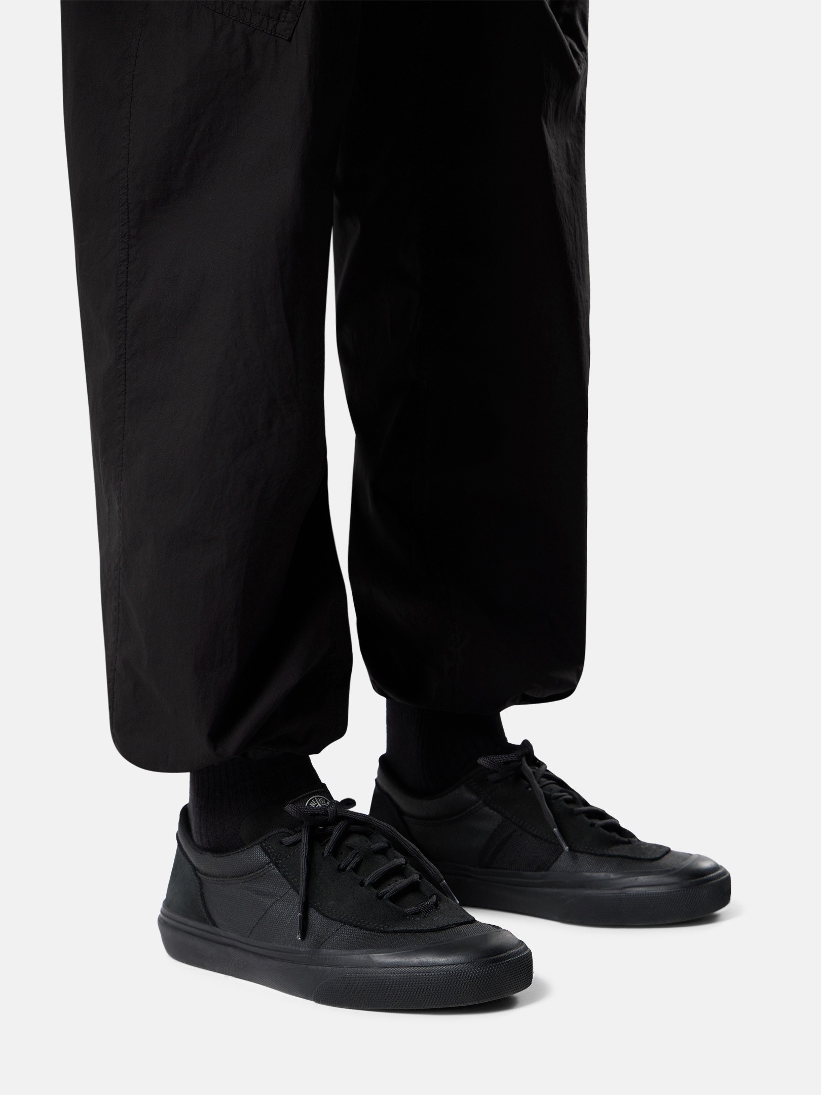 Black Low-top sneakers with Compass logo patch S100020 CANVAS